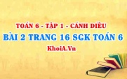 Bài 2 trang 16 SGK Toán 6 tập 1 Cánh Diều